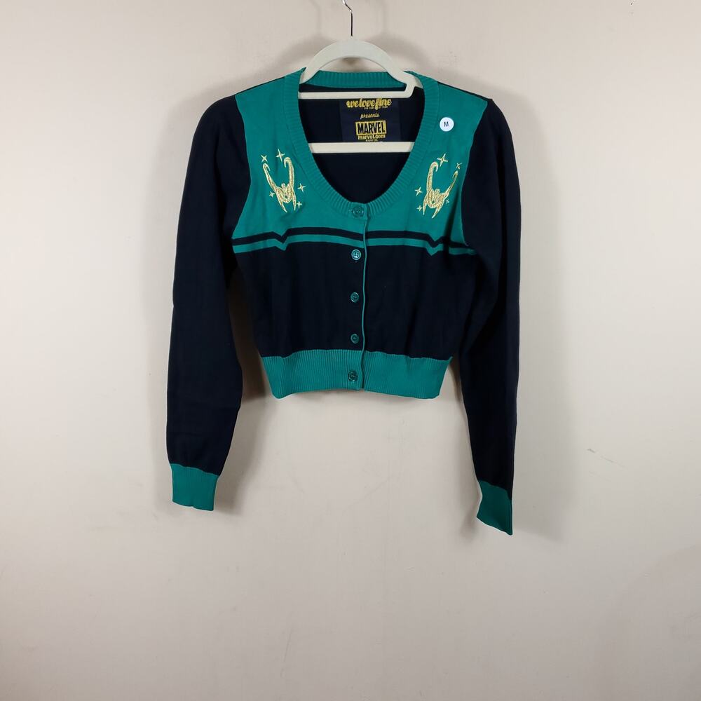 WeLoveFine x Marvel Loki Helm Vintage Sweater Crop Cosplay Size M